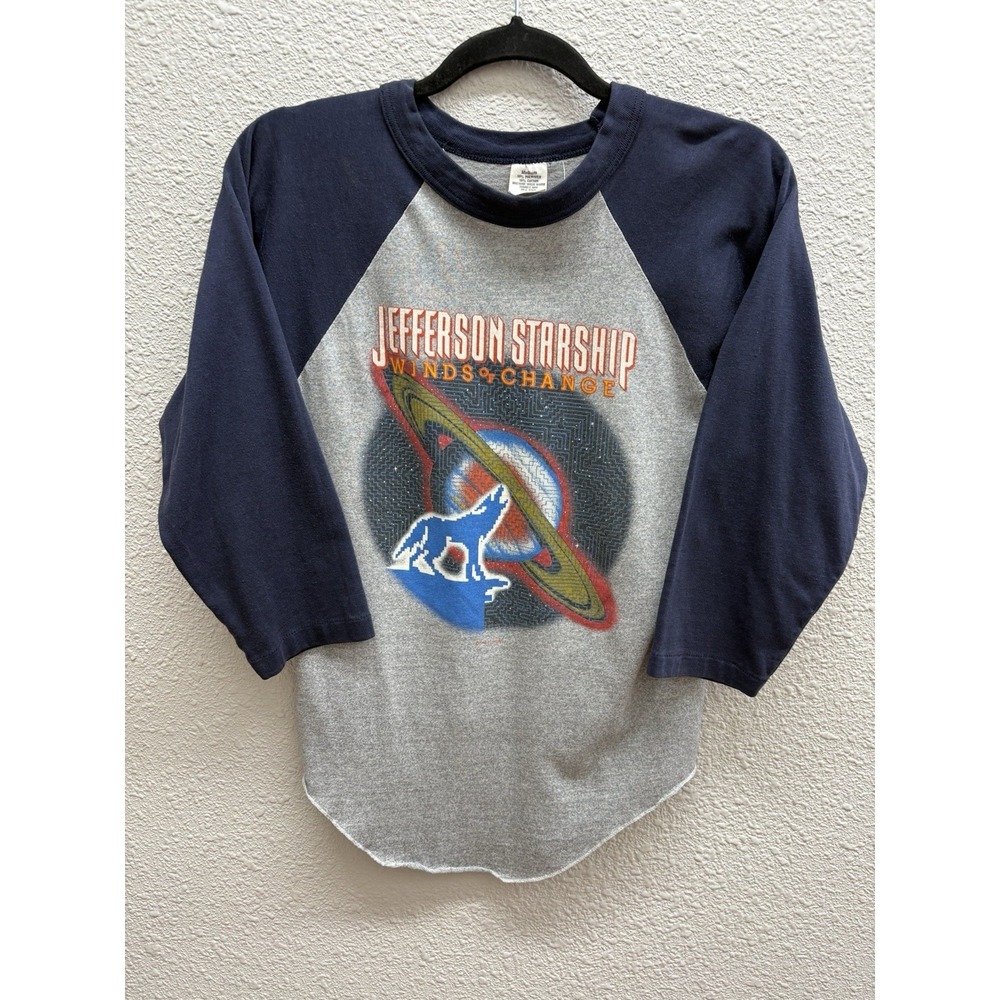 Vintage 1982 Jefferson Starship T Shirt single stitch Sz M Raglan Baseball Tee